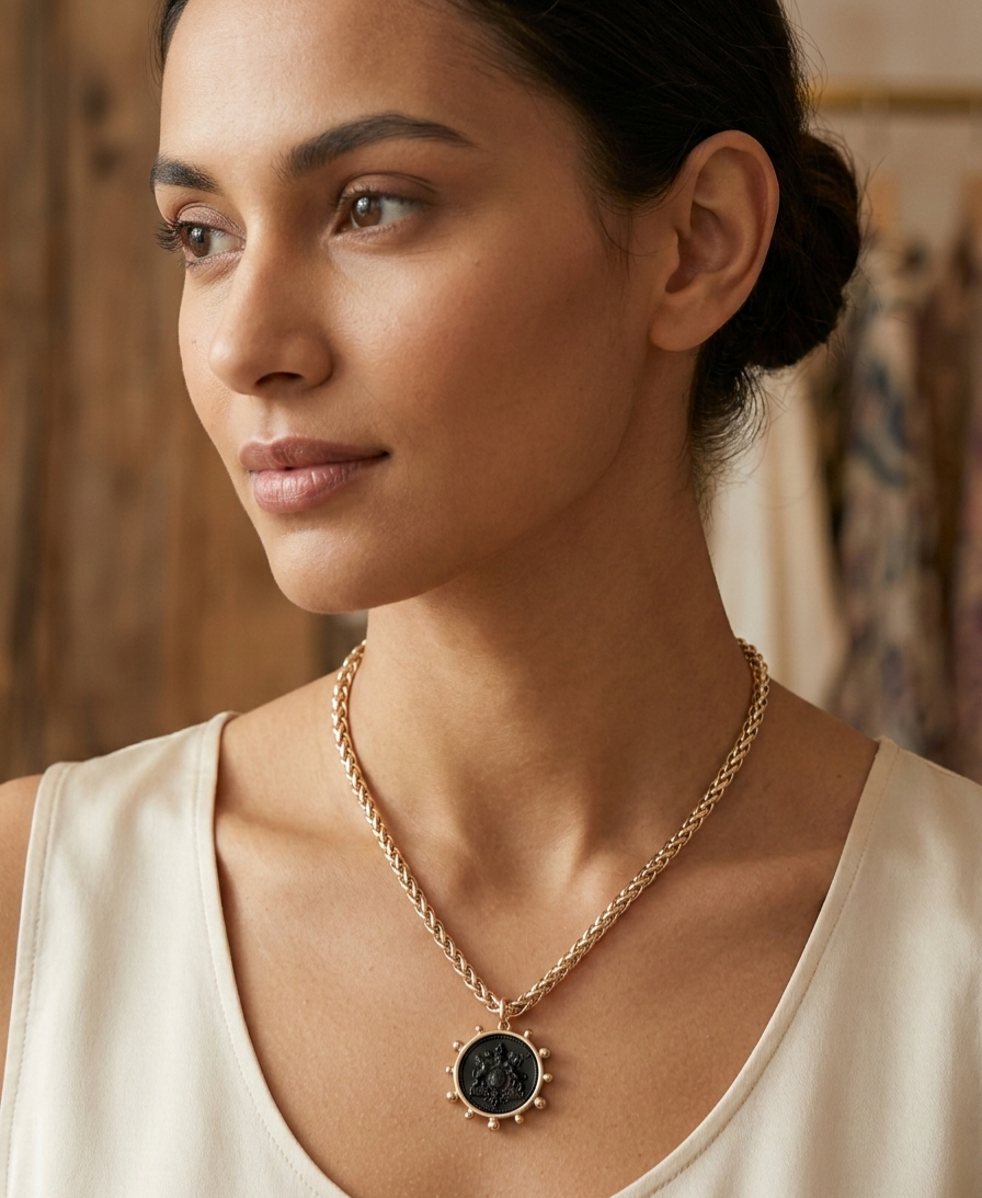 Midnight Sunburst Heirloom Pendant