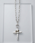 The Sovereign Hammered Cross Statement Necklace 18"