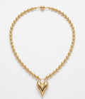 Radiant Heart Gold Bead Necklace 17"