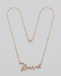 Crystal Inset "Brave" Cursive Word Necklace 18"