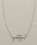 "Grateful" Faith Script Necklace in Silver 18"